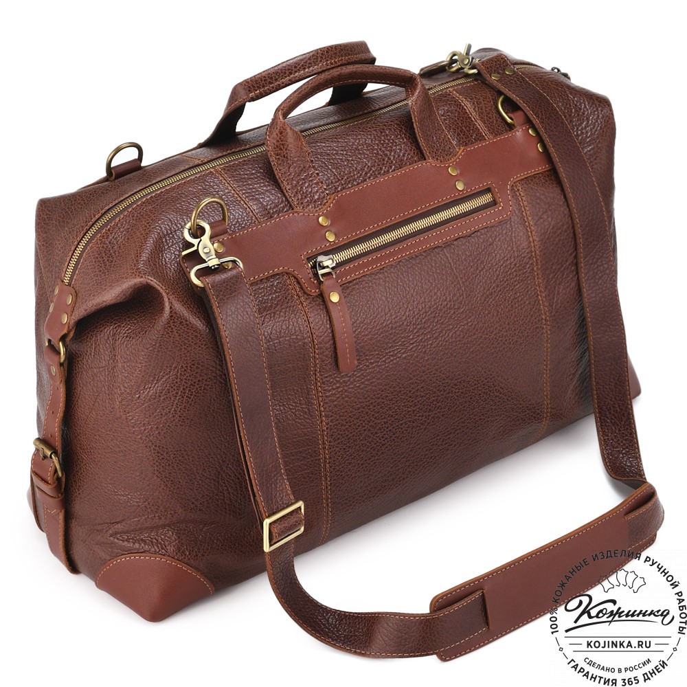 Кожаная дорожная сумка "Мегаполис" (фактура коричневая)